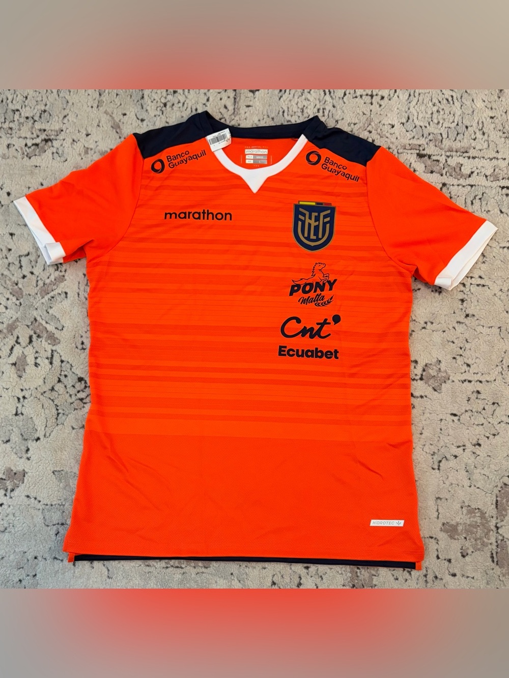 Marathon Authentic Ecuador Team Orange Training Jersey with Sponsors Men’s Sz: L